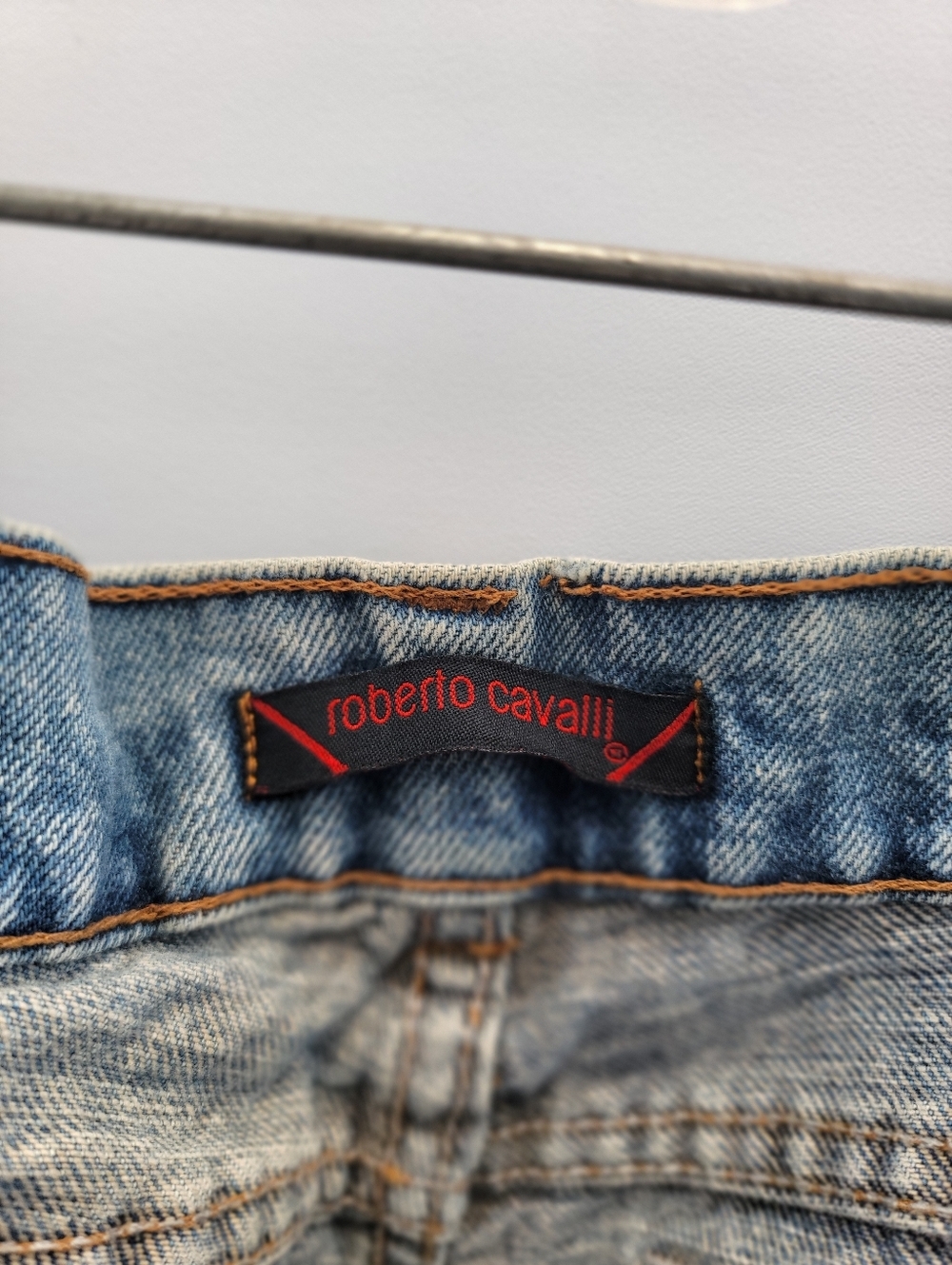 Roberto Cavalli Vintage Y2K Tribal Embroidered Blue Jeans Mens Size Medium W32 - Picture 4 of 16